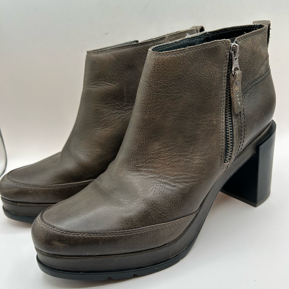 Sorel women's 11 Blake waterproof leather booties quarry platform normcore boho - Picture 3 of 11